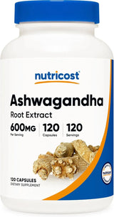 NUTRICOST - Nutricost Ashwagandha Herbal Supplement 600Mg. 120 Capsulas - The Red Vitamin MX - Suplementos Alimenticios - {{ shop.shopifyCountryName }}