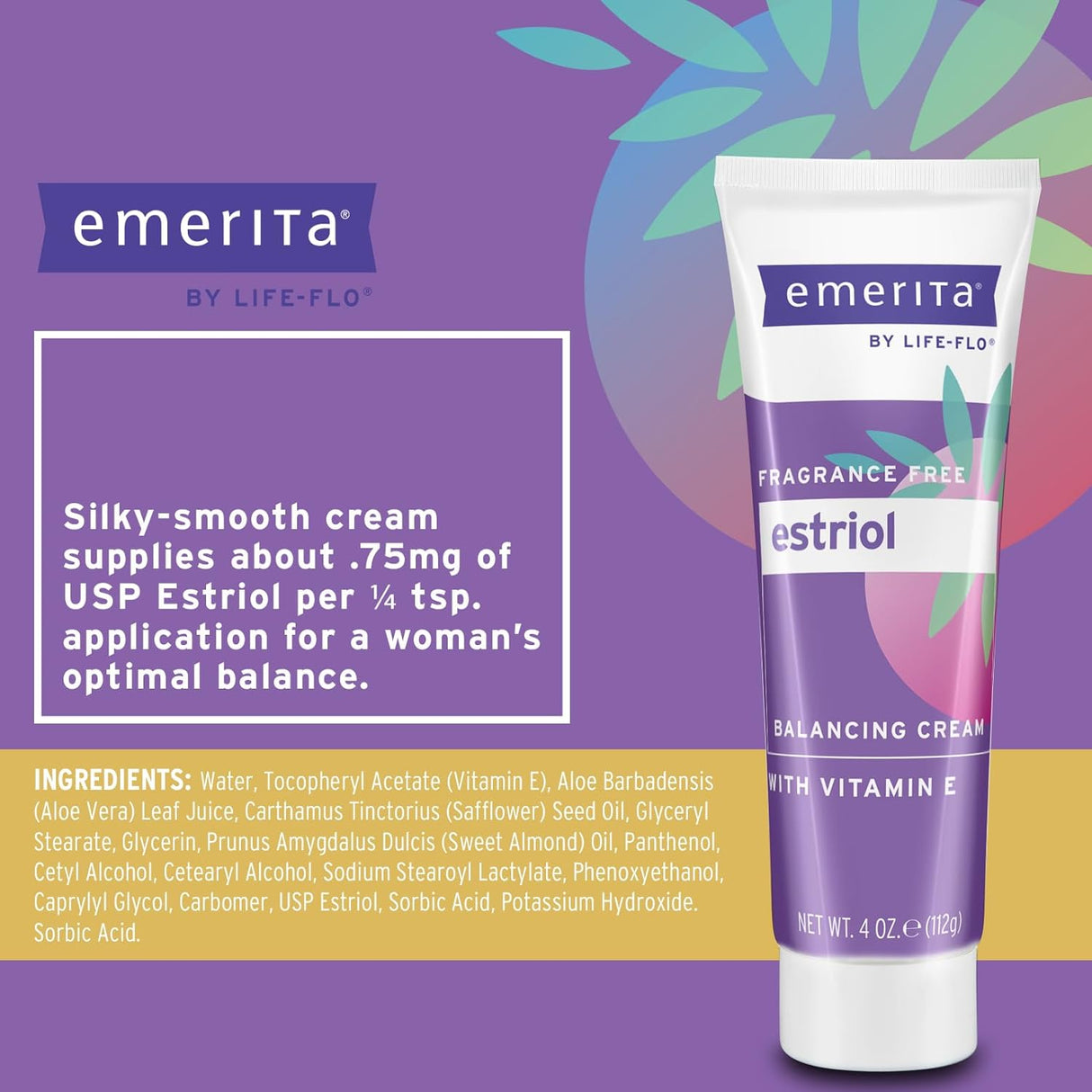 Emerita by Life-flo Pro-Gest Balancing Cream and Estriol Balancing Cream 4Oz.