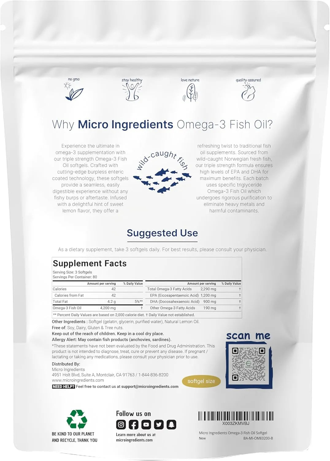 MICRO INGREDIENTS - Micro Ingredients Triple Strength Omega 3 Fish Oil 4200Mg. - The Red Vitamin MX - Suplementos Alimenticios - {{ shop.shopifyCountryName }}