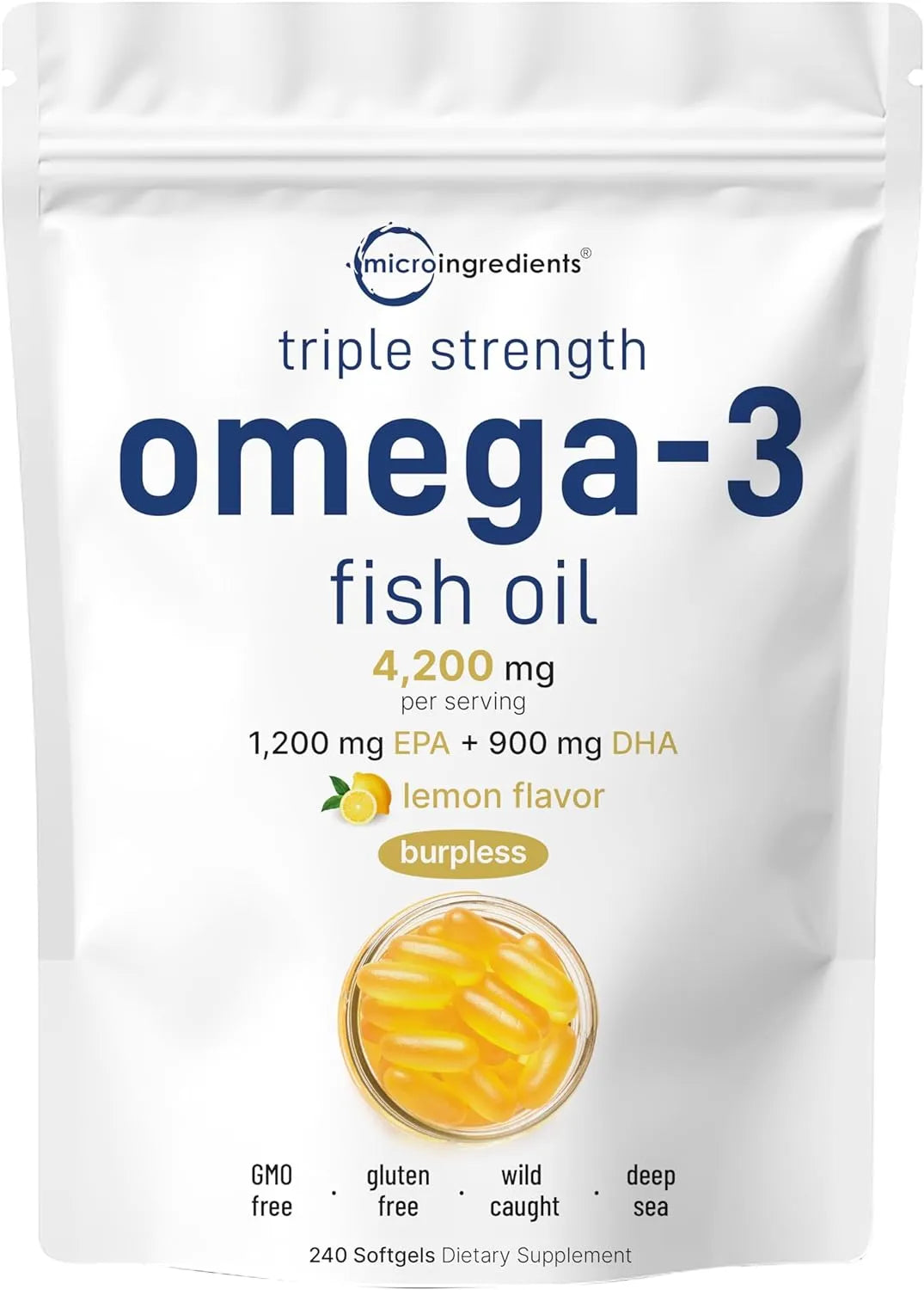 MICRO INGREDIENTS - Micro Ingredients Triple Strength Omega 3 Fish Oil 4200Mg. - The Red Vitamin MX - Suplementos Alimenticios - {{ shop.shopifyCountryName }}