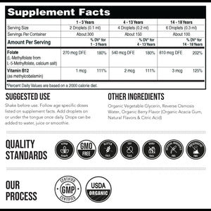 TRIQUETRA - Triquetra Organic Kids Methylfolate + Methyl B12 Cofactor 1Oz. - The Red Vitamin MX - Suplementos Alimenticios - {{ shop.shopifyCountryName }}