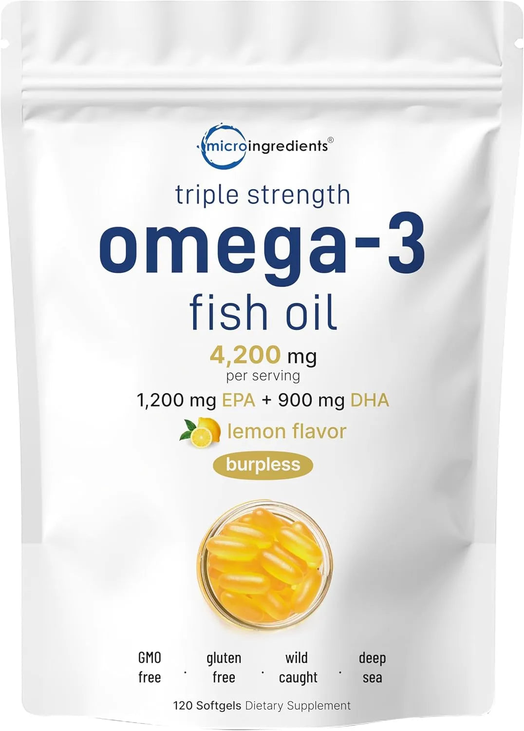 MICRO INGREDIENTS - Micro Ingredients Triple Strength Omega 3 Fish Oil 4200Mg. - The Red Vitamin MX - Suplementos Alimenticios - {{ shop.shopifyCountryName }}