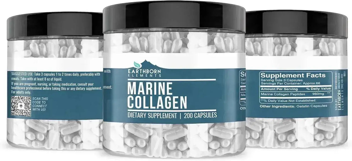 EARTHBORN ELEMENTS - Earthborn Elements Marine Collagen 200 Capsulas - The Red Vitamin MX - Suplementos Alimenticios - {{ shop.shopifyCountryName }}