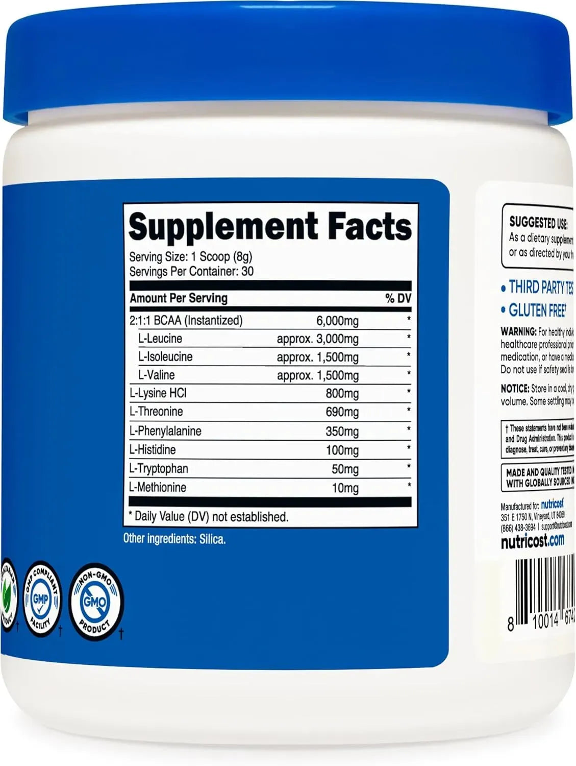 NUTRICOST - Nutricost EAA Powder 30 Servicios Unflavored 330Gr. - The Red Vitamin MX - Suplementos Alimenticios - {{ shop.shopifyCountryName }}