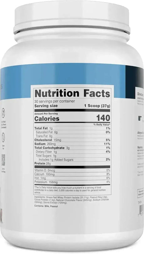 TRANSPARENT LABS - Transparent Labs Grass-Fed Whey Protein Isolate 30 Servicios Chocolate Peanut Butter 2.45Lb. - The Red Vitamin MX - Suplementos Alimenticios - {{ shop.shopifyCountryName }}