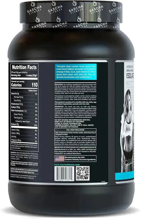 SASCHA FITNESS - SASCHA FITNESS Hydrolyzed Whey Protein Isolate Grass-Fed Coconut 957Gr. - The Red Vitamin MX - Suplementos Alimenticios - {{ shop.shopifyCountryName }}