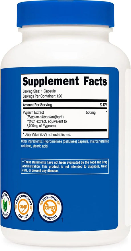 NUTRICOST - Nutricost Pygeum Extract 5000Mg. 120 Capsulas - The Red Vitamin MX - Suplementos Alimenticios - {{ shop.shopifyCountryName }}