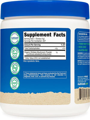 NUTRICOST - Nutricost Organic Shiitake Mushroom Powder 227Gr. - The Red Vitamin MX - Suplementos Alimenticios - {{ shop.shopifyCountryName }}