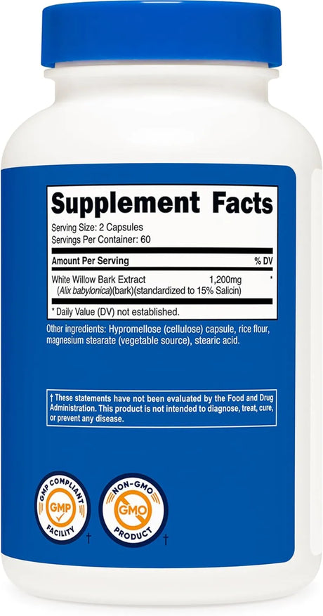 NUTRICOST - Nutricost White Willow Bark 1200Mg. 120 Capsulas - The Red Vitamin MX - Suplementos Alimenticios - {{ shop.shopifyCountryName }}