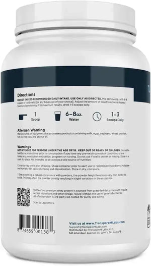 TRANSPARENT LABS - Transparent Labs Grass-Fed Whey Protein Isolate 30 Servicios Milk Chocolate 2.3Lb. - The Red Vitamin MX - Suplementos Alimenticios - {{ shop.shopifyCountryName }}