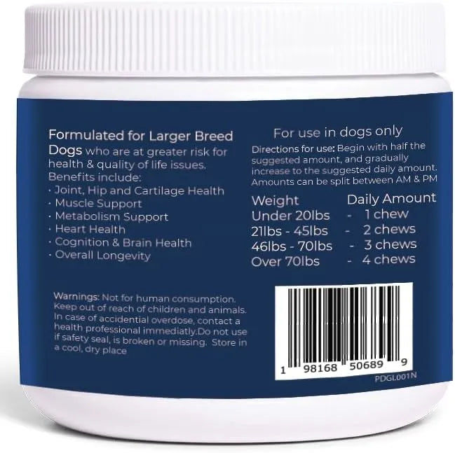 DOGLETICS - Dogletics Large Breed Daily Multivitamin Bacon Flavor 90 Masticables - The Red Vitamin MX - Multivitamínicos Para Perros - {{ shop.shopifyCountryName }}