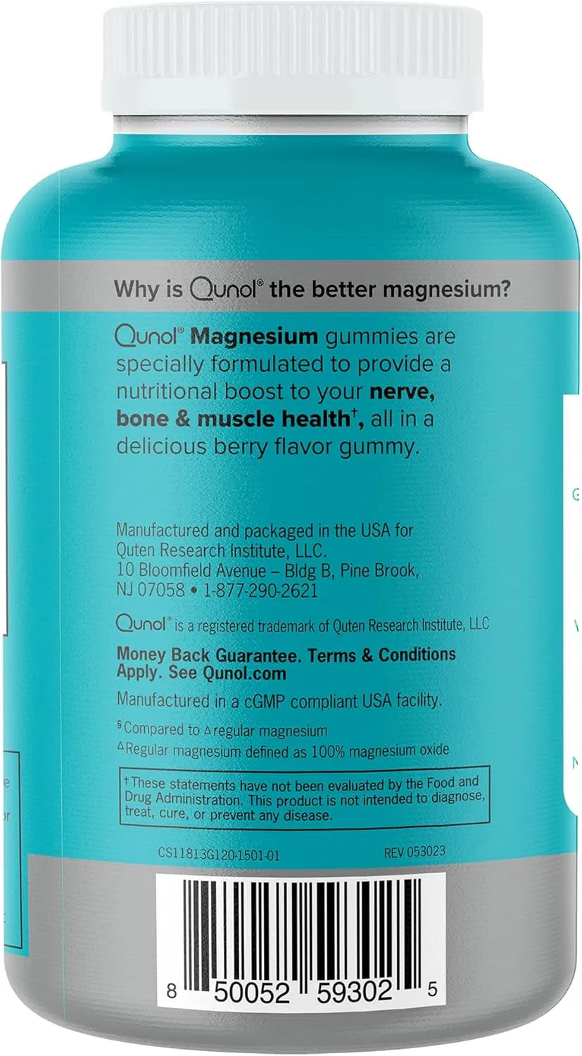 QUNOL - Qunol Magnesium Gummies for Adults 200Mg. 120 Gomitas - The Red Vitamin MX - Suplementos Alimenticios - {{ shop.shopifyCountryName }}