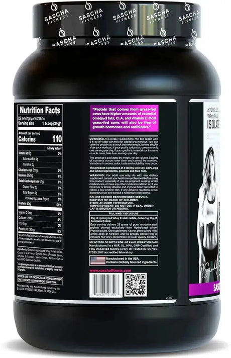 SASCHA FITNESS - SASCHA FITNESS Hydrolyzed Whey Protein Isolate Grass-Fed Chocolate 986Gr. - The Red Vitamin MX - Suplementos Alimenticios - {{ shop.shopifyCountryName }}