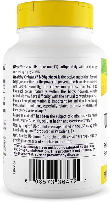 HEALTHY ORIGINS - Healthy Origins Ubiquinol 200Mg. 30 Capsulas Blandas - The Red Vitamin MX - Suplementos Alimenticios - {{ shop.shopifyCountryName }}