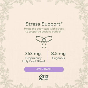 GAIA HERBS - Gaia Herbs Pro Holy Basil Leaf 60 Capsulas - The Red Vitamin MX - Suplementos Alimenticios - {{ shop.shopifyCountryName }}