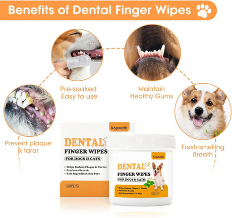 KOPMATH - Kopmath Dog Dental Wipes Mint Flavor 50 Toallitas - The Red Vitamin MX - Cuidado Dental Para Perros - {{ shop.shopifyCountryName }}