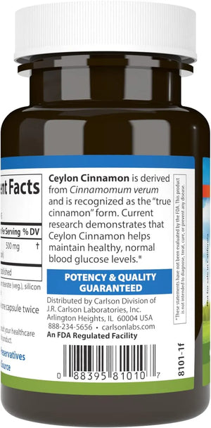 CARLSON - Carlson Ceylon Cinnamon 500Mg. 45 Capsulas - The Red Vitamin MX - Suplementos Alimenticios - {{ shop.shopifyCountryName }}