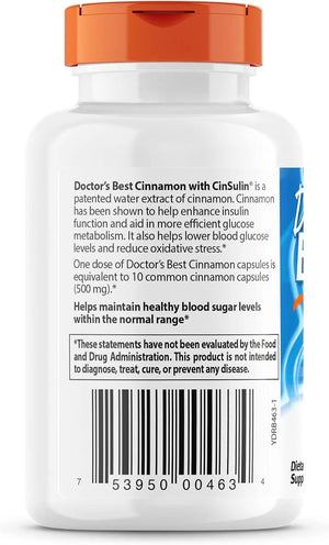 DOCTOR'S BEST - Doctor's Best Cinnamon Extract with Cinsulin 120 Capsulas - The Red Vitamin MX - Suplementos Alimenticios - {{ shop.shopifyCountryName }}