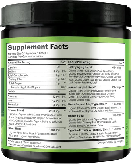 NATURELO - NATURELO Raw Greens Superfood Powder Unsweetened 240Gr. - The Red Vitamin MX - Suplementos Alimenticios - {{ shop.shopifyCountryName }}