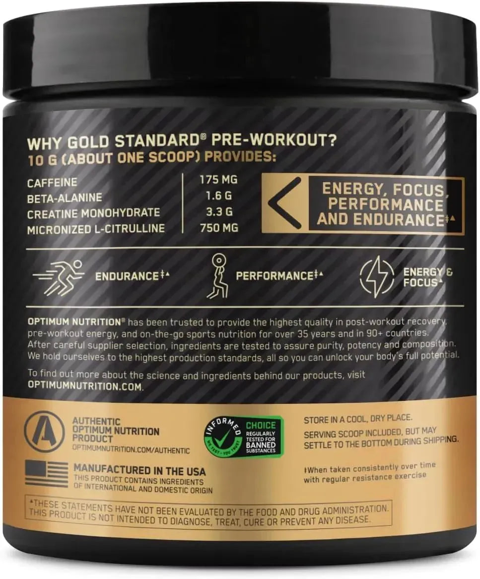 OPTIMUM NUTRITION - Optimum Nutrition Gold Standard Pre-Workout Fruit Punch 30 Servicios 300Gr. - The Red Vitamin MX - Suplementos Alimenticios - {{ shop.shopifyCountryName }}