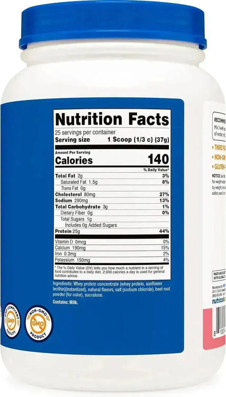 NUTRICOST - Nutricost Whey Protein Concentrate Strawberry Milkshake 25 Servicios 907Gr. - The Red Vitamin MX - Suplementos Alimenticios - {{ shop.shopifyCountryName }}