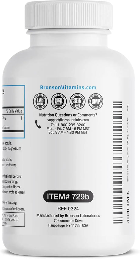 BRONSON - Bronson Tart Cherry Extract 2500Mg. 180 Capsulas - The Red Vitamin MX - Suplementos Alimenticios - {{ shop.shopifyCountryName }}