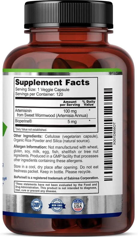 ZAZZEE NATURALS - Zazzee High Absorption Artemisinin 100Mg. 120 Capsulas - The Red Vitamin MX - Suplementos Alimenticios - {{ shop.shopifyCountryName }}