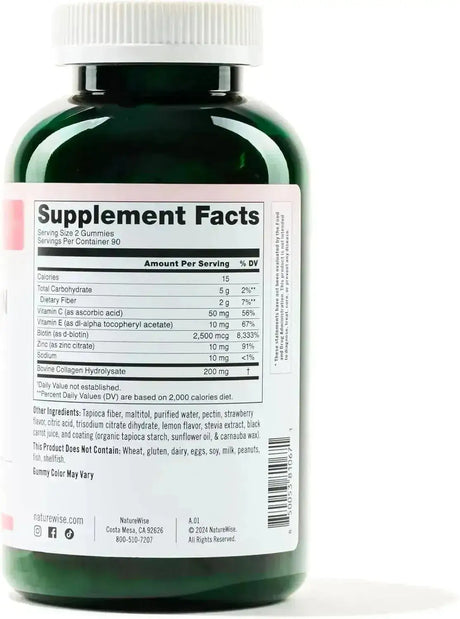 NATUREWISE - NatureWise Sugar-Free Hydrolyzed Collagen Peptide Gummies 180 Gomitas - The Red Vitamin MX - Suplementos Alimenticios - {{ shop.shopifyCountryName }}