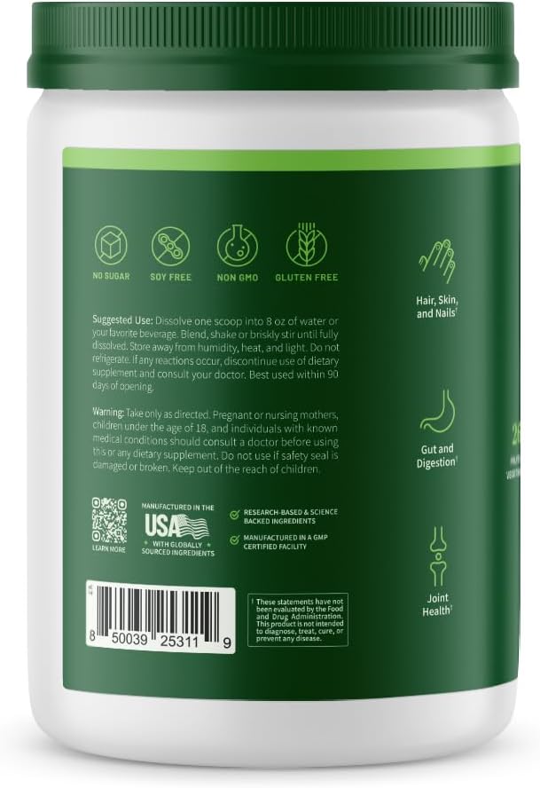 Snap Super Greens Powder with Collagen 30 Servicios 321Gr.