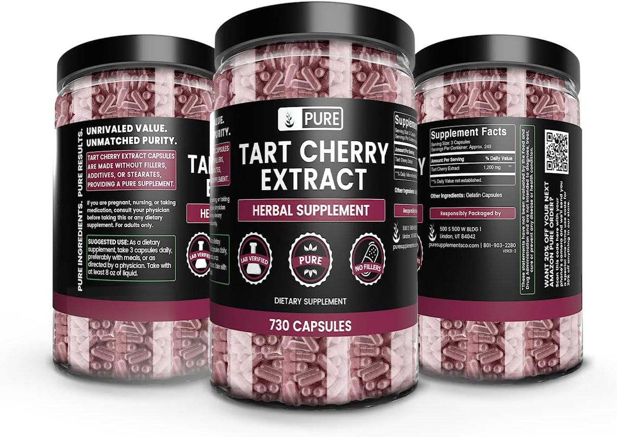 PURE ORIGINAL INGREDIENTS Tart Cherry Extract 730 Capsulas