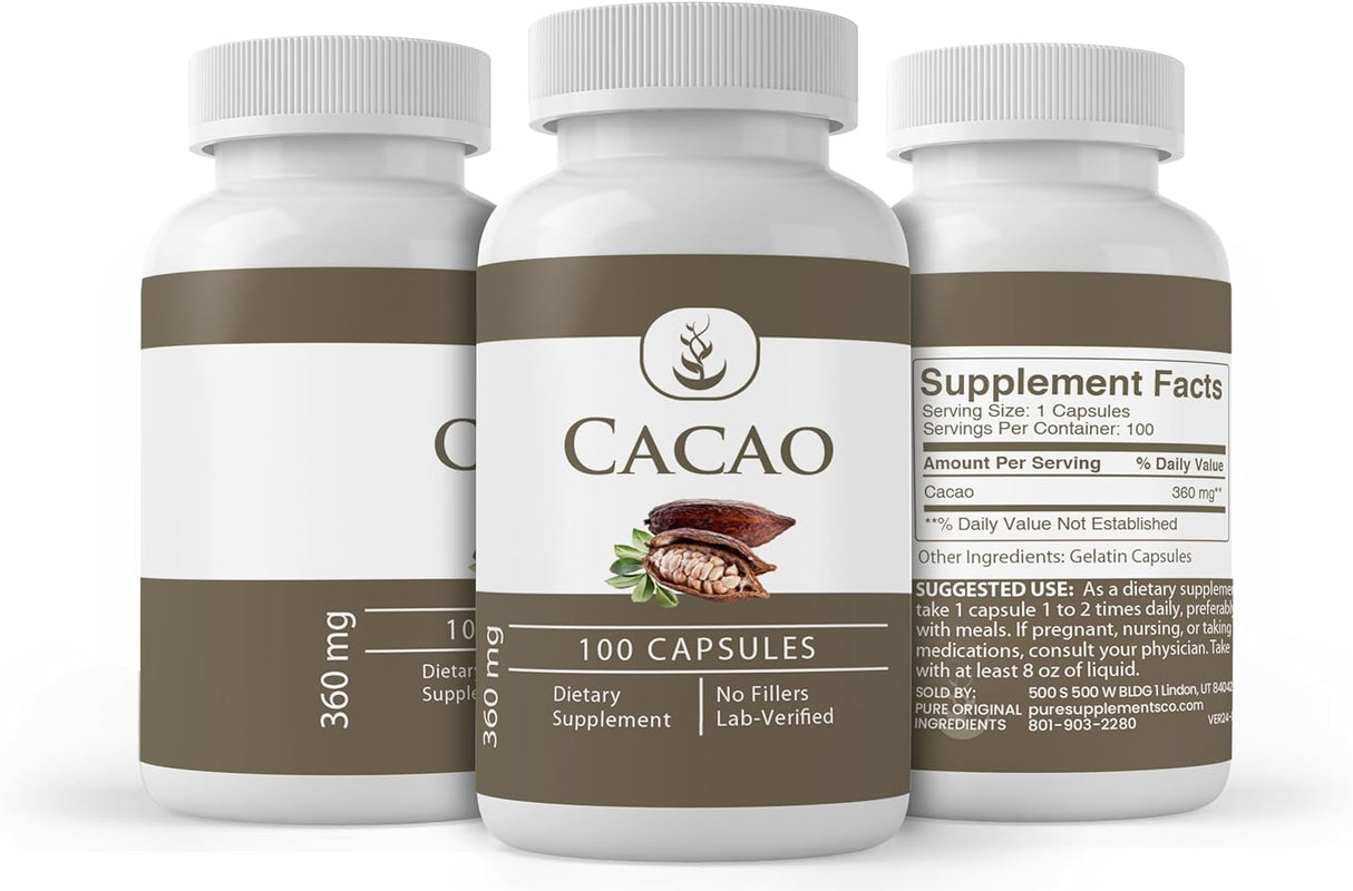 Pure Original Ingredients Cacao 100 Capsulas