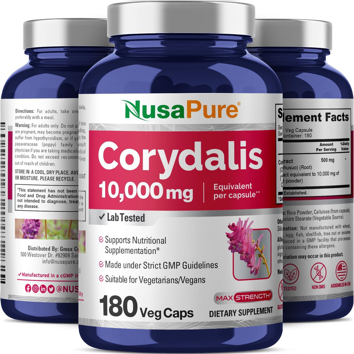 NusaPure Corydalis 10,000Mg. 180 Capsulas