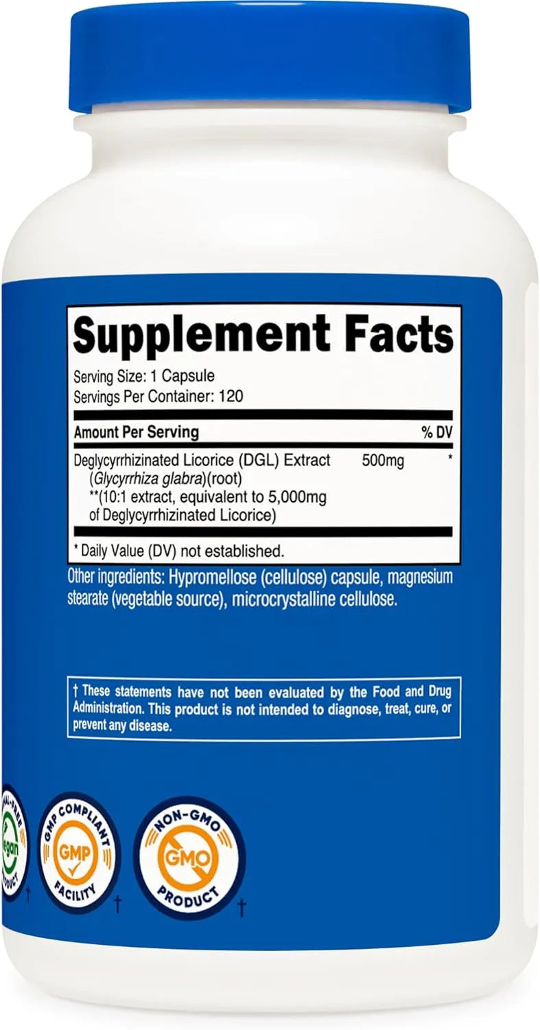 NUTRICOST - Nutricost DGL Deglycyrrhizinated Licorice Extract 5,000Mg. 120 Capsulas - The Red Vitamin MX - Suplementos Alimenticios - {{ shop.shopifyCountryName }}
