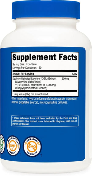 NUTRICOST - Nutricost DGL Deglycyrrhizinated Licorice Extract 5,000Mg. 120 Capsulas - The Red Vitamin MX - Suplementos Alimenticios - {{ shop.shopifyCountryName }}