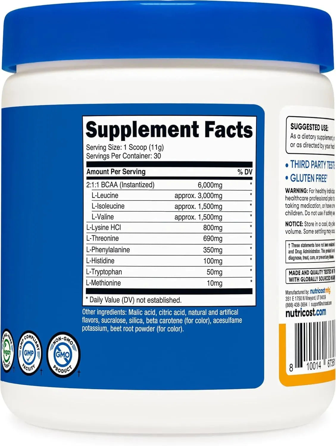 NUTRICOST - Nutricost EAA Powder 30 Servicios Peach Mango 330Gr. - The Red Vitamin MX - Suplementos Alimenticios - {{ shop.shopifyCountryName }}