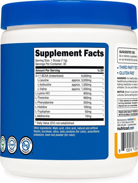 NUTRICOST - Nutricost EAA Powder 30 Servicios Peach Mango 330Gr. - The Red Vitamin MX - Suplementos Alimenticios - {{ shop.shopifyCountryName }}