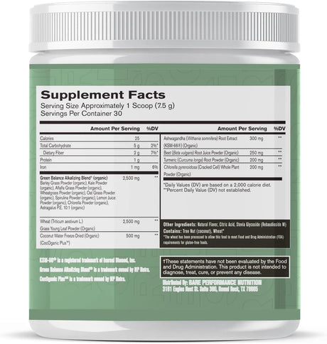 BARE PERFORMANCE NUTRITION - BPN Strong Greens Superfood Powder 30 Servicios Sweet Mint 225Gr. - The Red Vitamin MX - Suplementos Alimenticios - {{ shop.shopifyCountryName }}