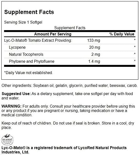 SWANSON - Swanson Double-Strength LYC-O-Mato Lycopene 20Mg. 60 Capsulas Blandas - The Red Vitamin MX - Suplementos Alimenticios - {{ shop.shopifyCountryName }}