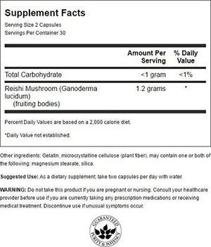 SWANSON - Swanson Reishi Mushroom 600Mg. 60 Capsulas - The Red Vitamin MX - Suplementos Alimenticios - {{ shop.shopifyCountryName }}