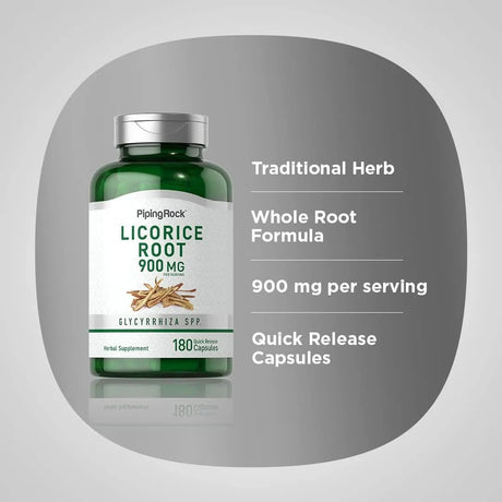 PIPING ROCK - Piping Rock Licorice Root Extract 900Mg. 180 Capsulas - The Red Vitamin MX - Suplementos Alimenticios - {{ shop.shopifyCountryName }}