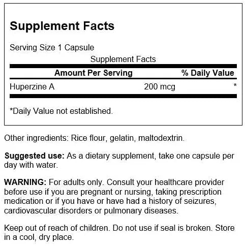 SWANSON - Swanson Huperzine A 200mcg 30 Capsulas - The Red Vitamin MX - Suplementos Alimenticios - {{ shop.shopifyCountryName }}