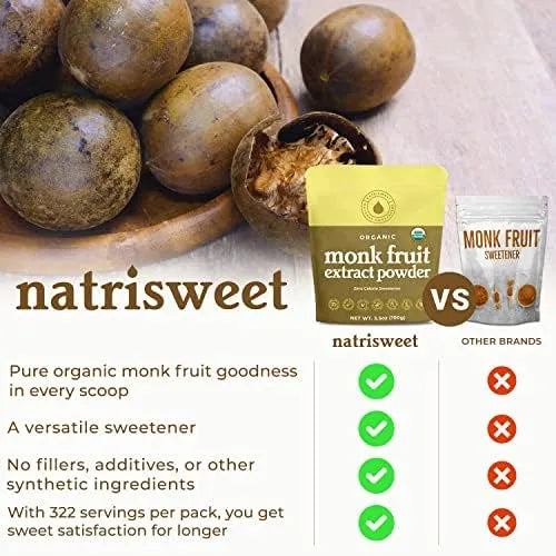 NATRISWEET - NatriSweet Organic Monk Fruit Extract 100Gr. - The Red Vitamin MX - Suplementos Alimenticios - {{ shop.shopifyCountryName }}