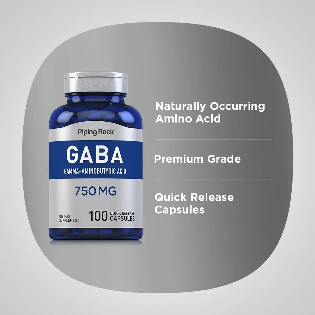 PIPING ROCK - Piping Rock GABA 750Mg. 100 Capsulas - The Red Vitamin MX - Suplementos Alimenticios - {{ shop.shopifyCountryName }}