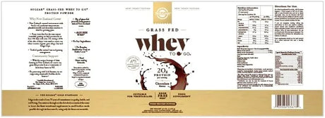 SOLGAR - Solgar Grass Fed Whey to Go Protein Powder Chocolate 2.3 Lb. - The Red Vitamin MX - Suplementos Alimenticios - {{ shop.shopifyCountryName }}