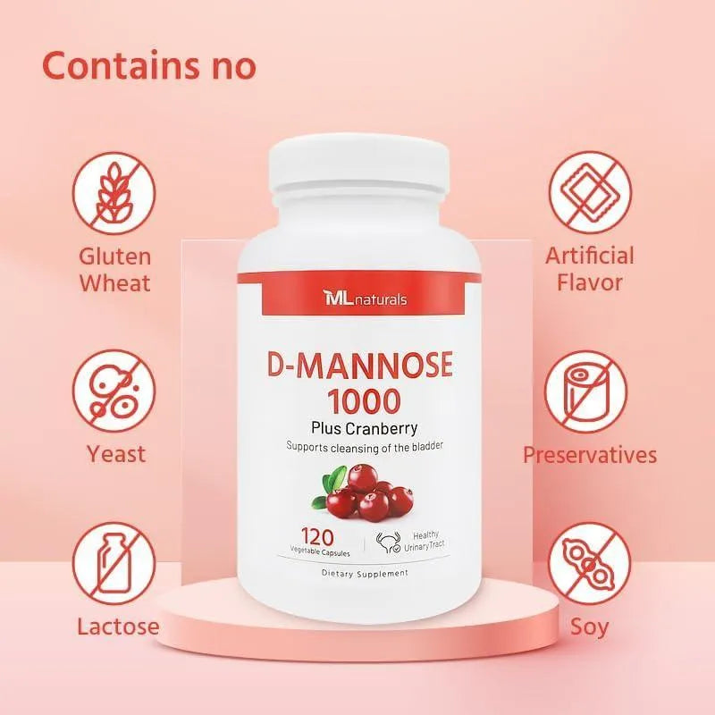 ML NATURALS - ML Naturals D-Mannose 1000Mg. 120 Capsulas - The Red Vitamin MX - Suplementos Alimenticios - {{ shop.shopifyCountryName }}