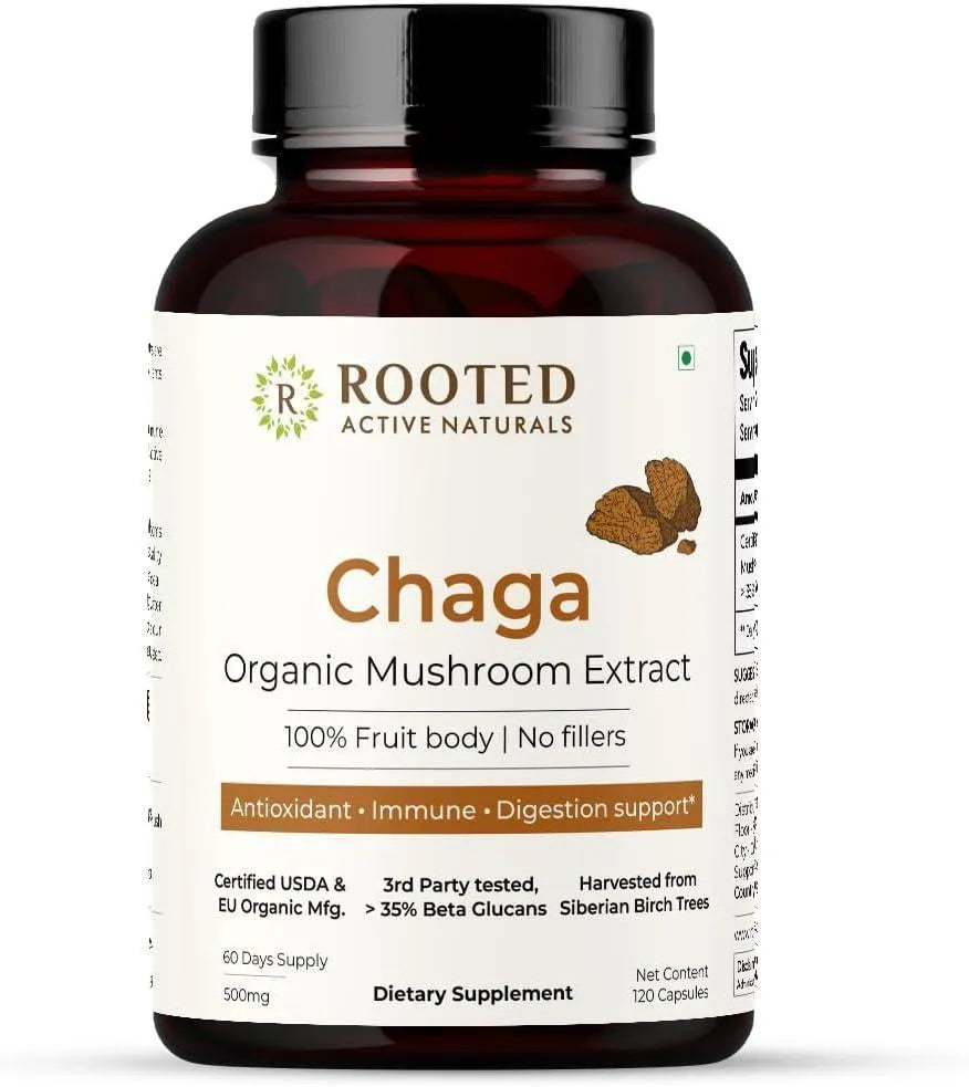 ROOTED - ROOTED Actives Siberian Chaga Mushroom Extract 120 Capsulas - The Red Vitamin MX - Suplementos Alimenticios - {{ shop.shopifyCountryName }}