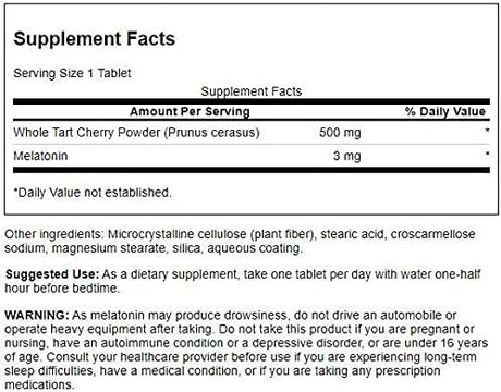 Swanson Tart Cherry & Melatonin 30 Tabletas