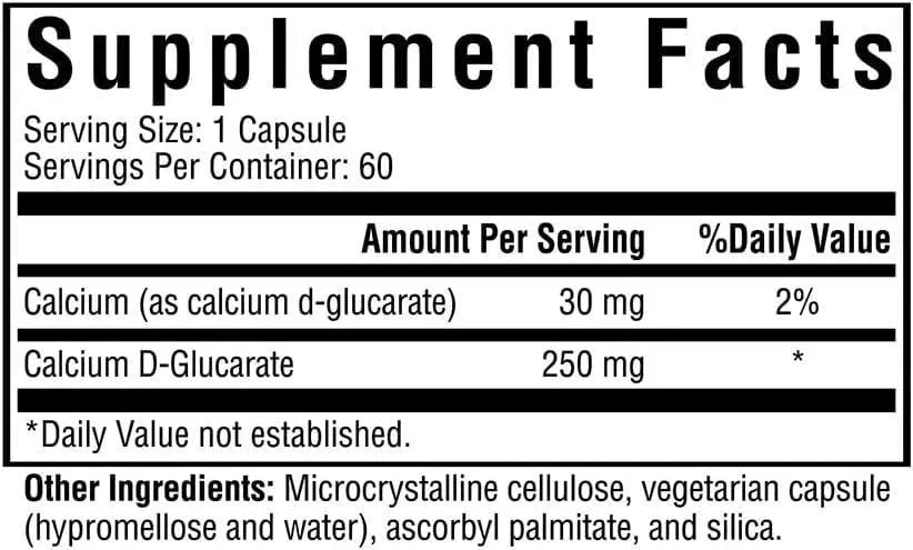 SEEKING HEALTH - Seeking Health Calcium D-Glucarate 250Mg. 60 Capsulas - The Red Vitamin MX - Suplementos Alimenticios - {{ shop.shopifyCountryName }}