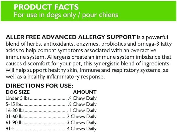 ONLY NATURAL PET AllerFree Advanced Allergy Support for Dogs 60 Masticables 2 Pack