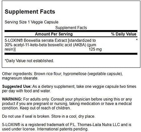 SWANSON - Swanson Boswellia Serrata Extract 125Mg. 60 Capsulas - The Red Vitamin MX - Suplementos Alimenticios - {{ shop.shopifyCountryName }}